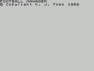 Football Manager title screen for ZX Spectrum